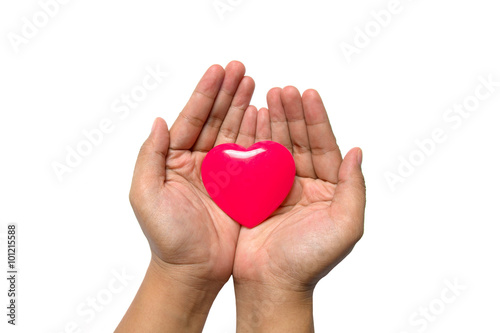 hands giving red heart