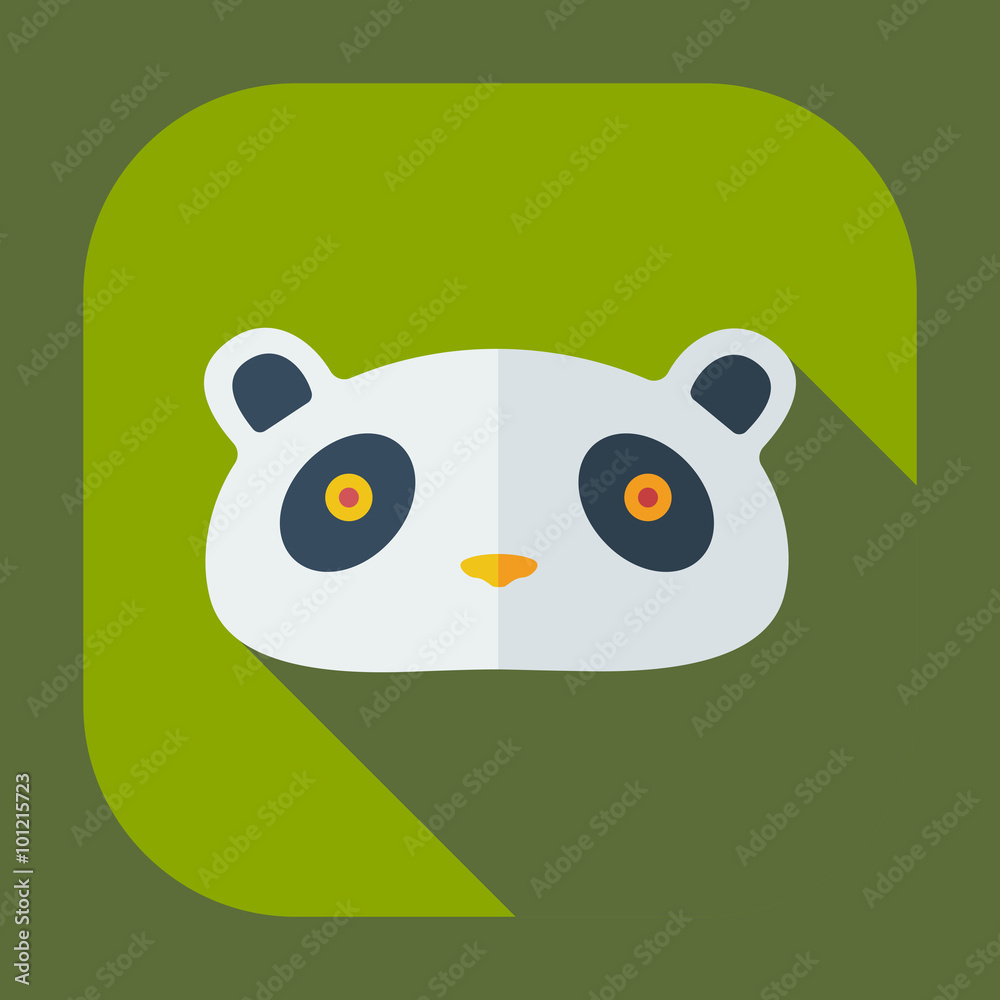 Fototapeta premium Flat modern design with shadow icons pandas