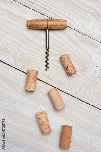 Antique Cork Screw and Corks