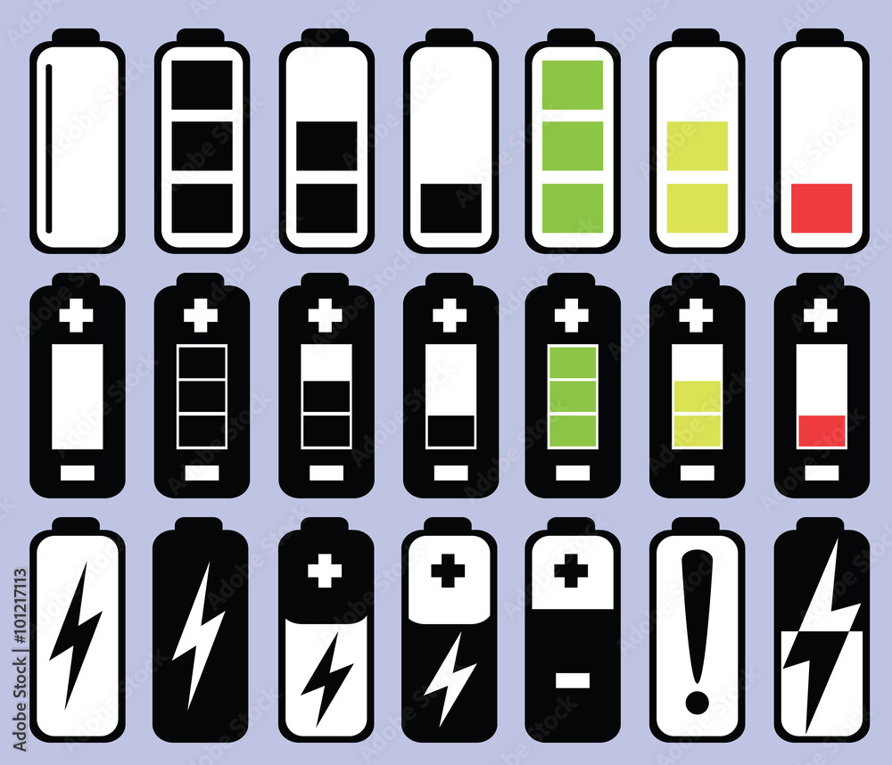 Set of vector battery icon Set of vector battery icon