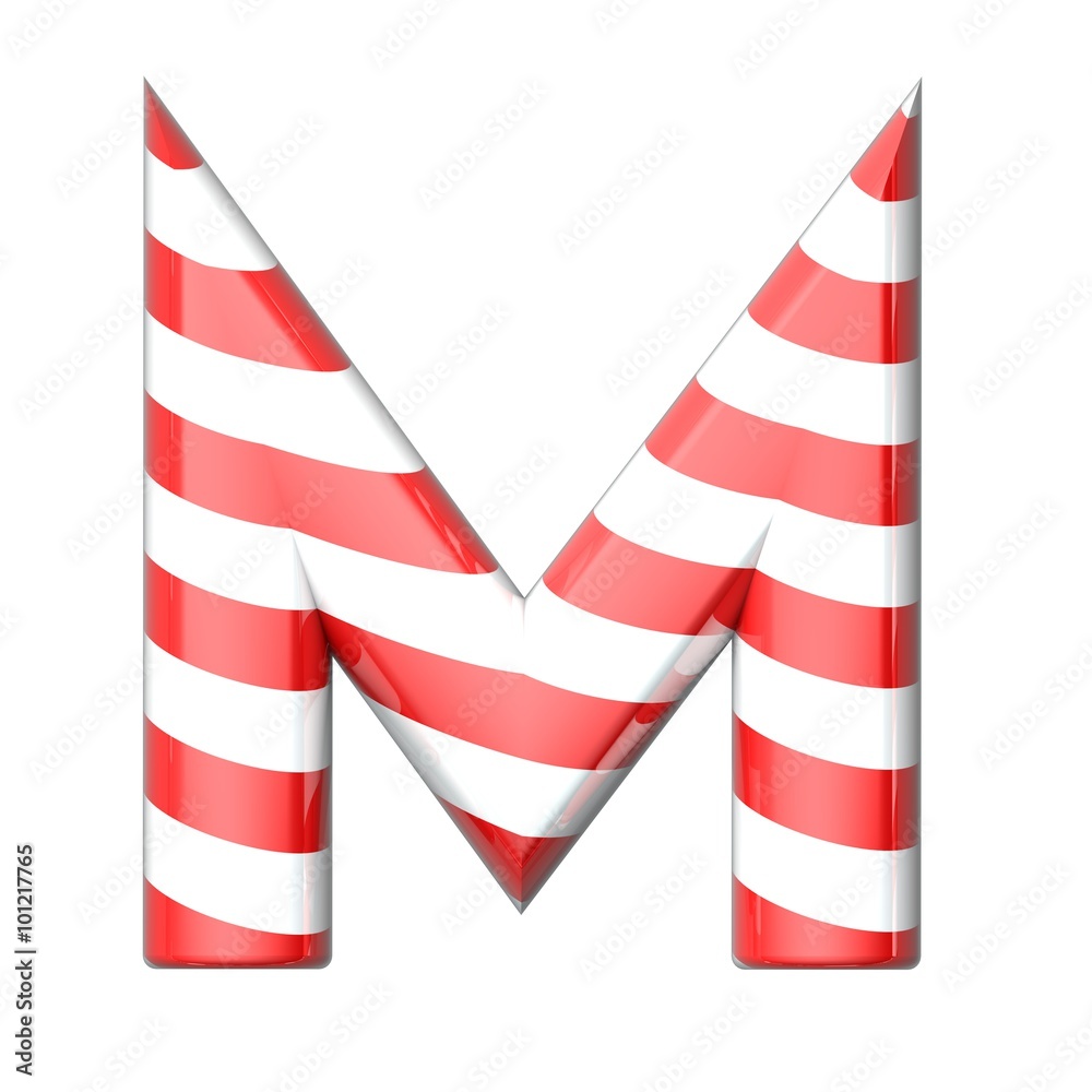 Candy cane vector alphabet collection striped in Christmas colou Candy cane vector alphabet collection striped in Christmas colou