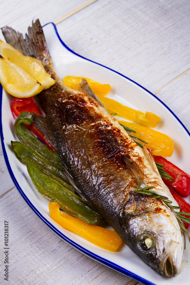 Seabuss with Vegetables, Lemon and Rosemary Seabuss with Vegetables, Lemon and Rosemary