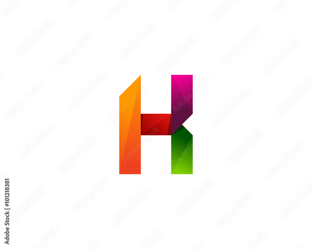 K Letter Color Ribbon Logo Design Element K Letter Color Ribbon Logo Design Element
