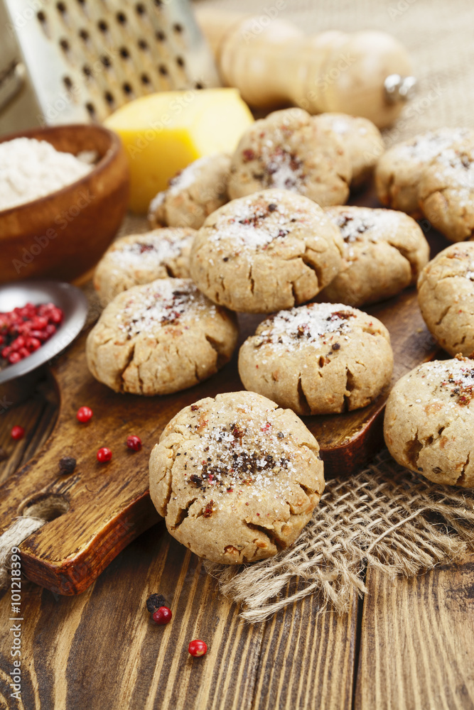 Salt oatmeal cookies with cheese and pepper Salt oatmeal cookies with cheese and pepper