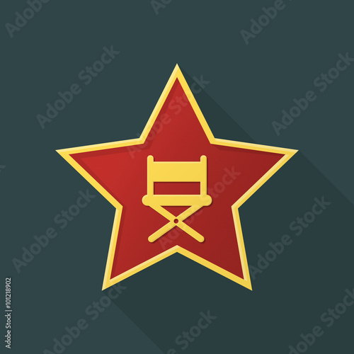 award flat icon with long shadow for web
