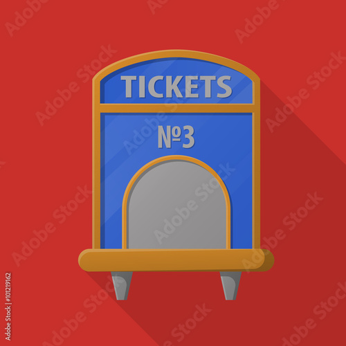 box office flat icon with long shadow for web