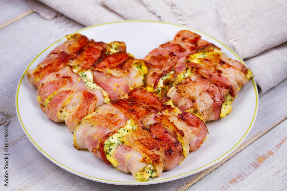 Bacon wrapped cheese