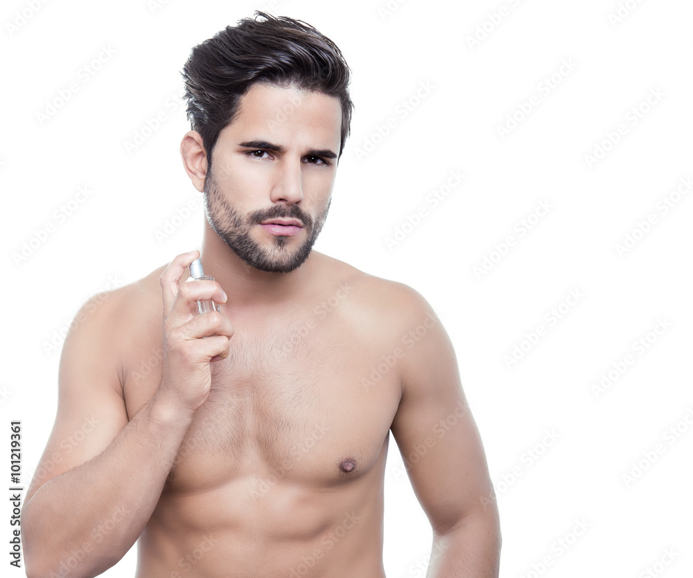 Fototapeta premium handsome young man performing morning routine