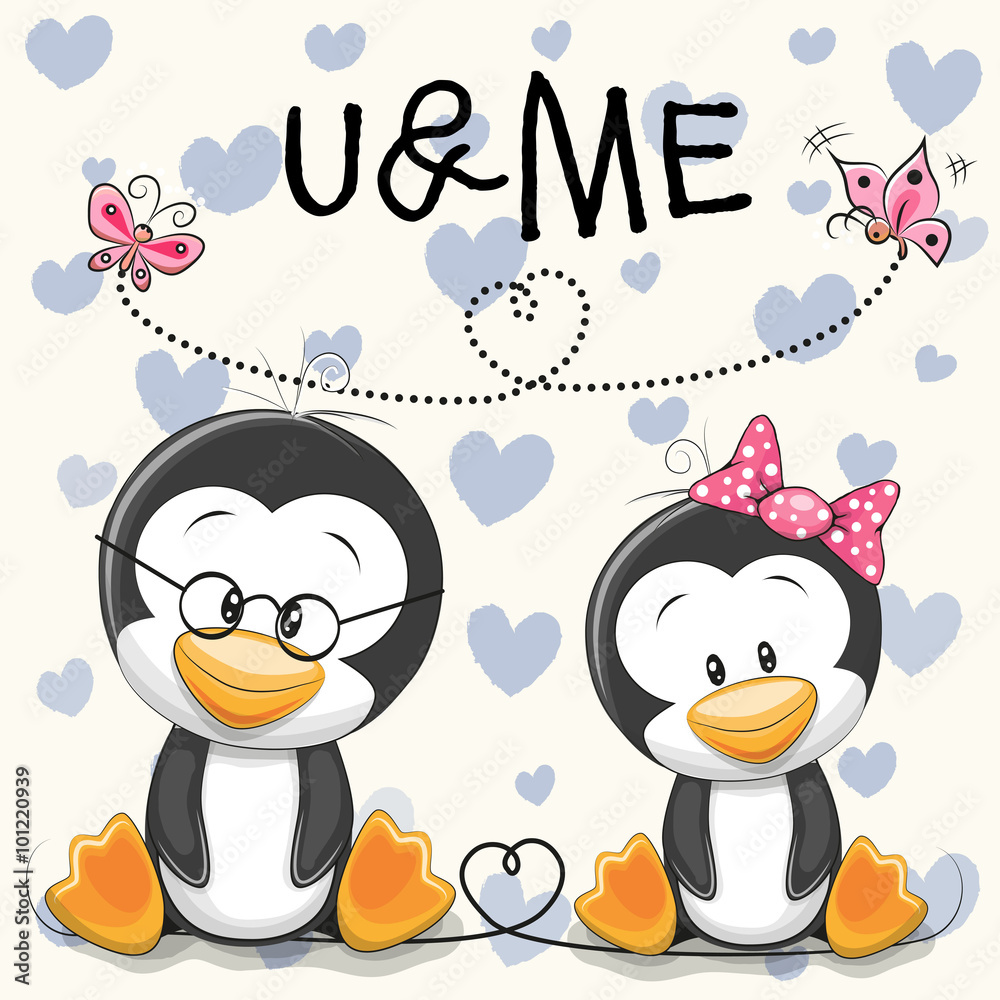 Obraz premium Two Cute Penguins