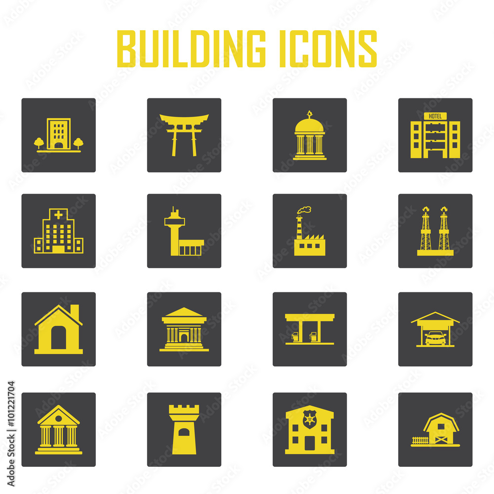 Building icons set. Building icons set.