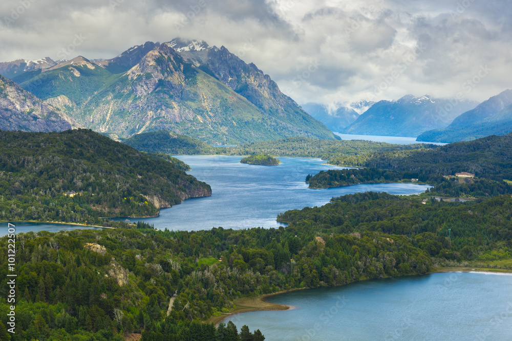Nahuel Huapi national park from Cerro Campanario near Bariloche (Argentina)