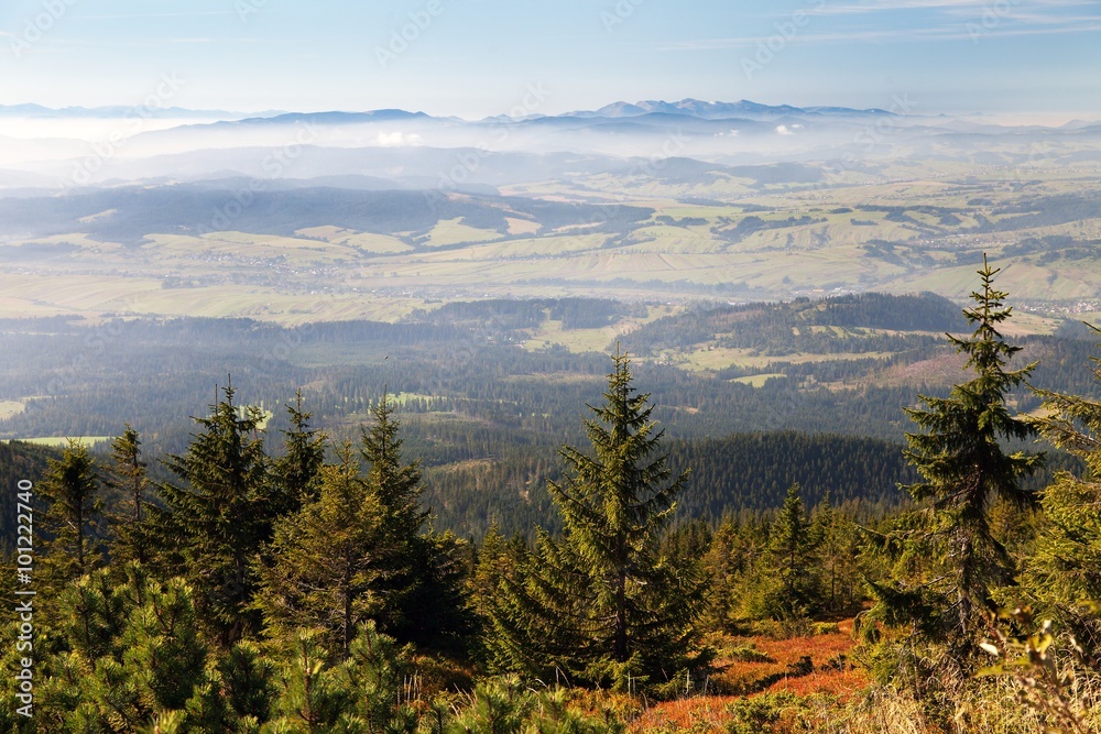 View from Babia gora or Babi Hora to Slovakia View from Babia gora or Babi Hora to Slovakia