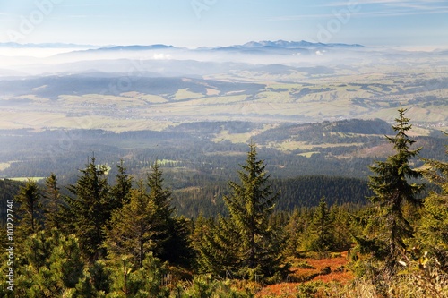View from Babia gora or Babi Hora to Slovakia
