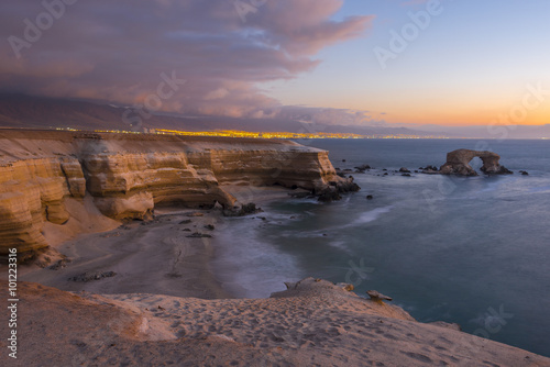 "La Portada" Natural Monument at sunset, Antofagasta (Chile)