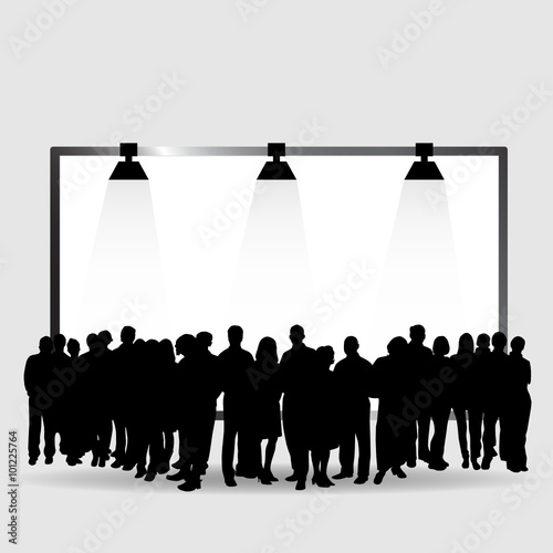 people silhouette illustration under the light