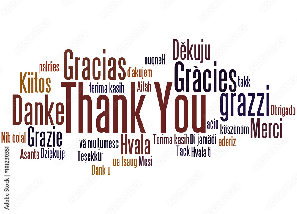 Fototapeta premium Thank You, in different languages 7