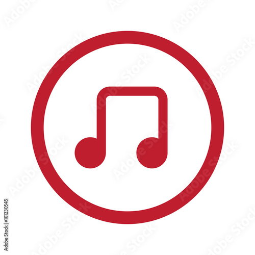 Flat red Notes icon in circle on white