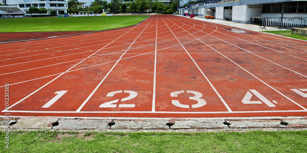 Lane athletics track number 1-4.
