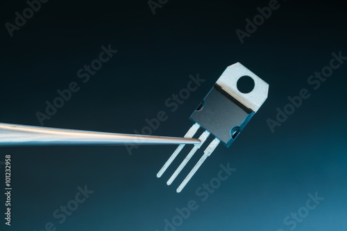 Принти на полотні power transistors on a blue background
