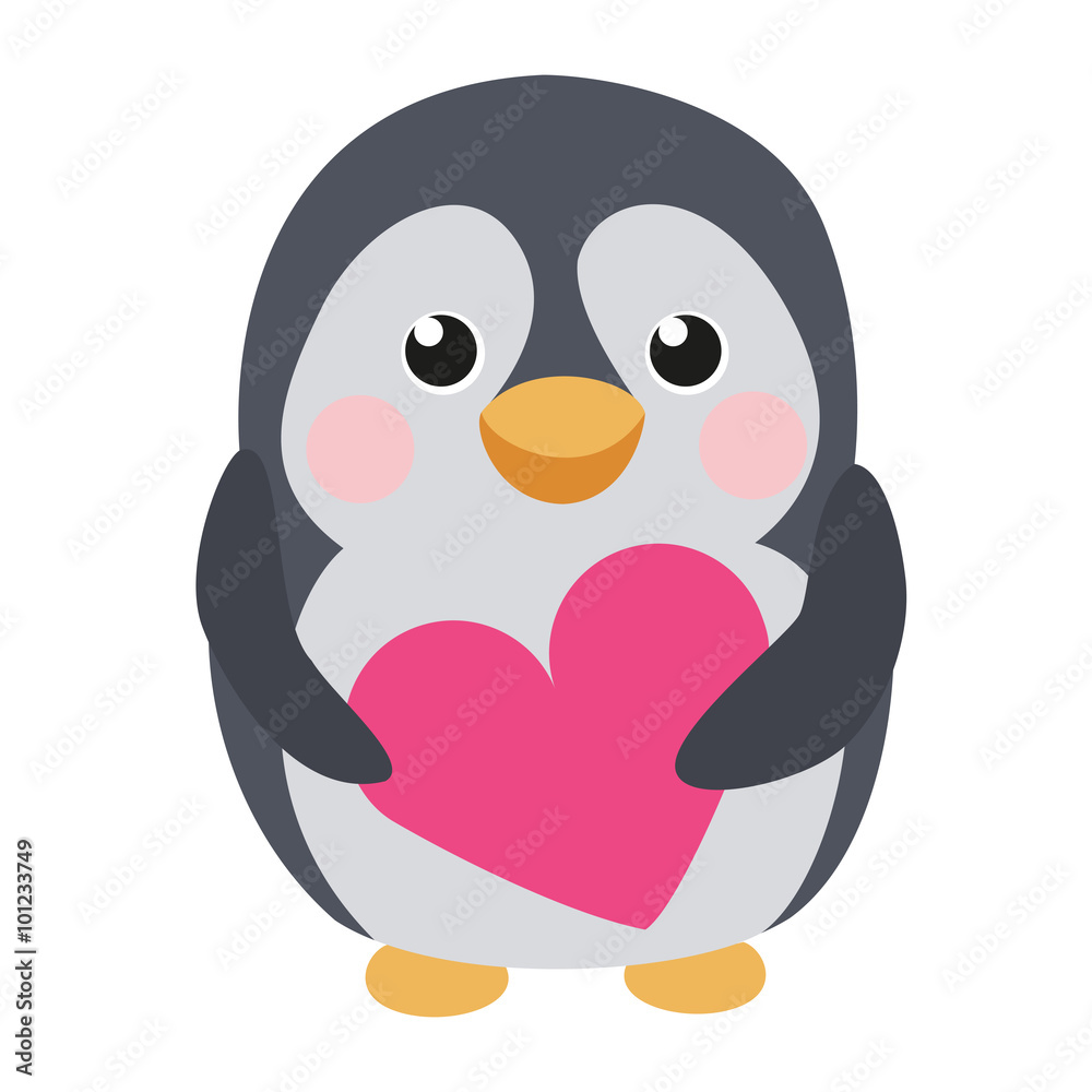 Cute penguin with heart Cute penguin with heart
