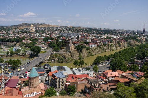 Aerial view of Tbilisi  Georgia