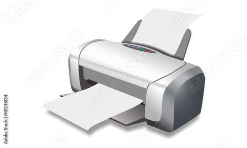 Printer icon with a paper sheets