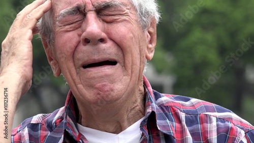 Crying And Upset Old Man