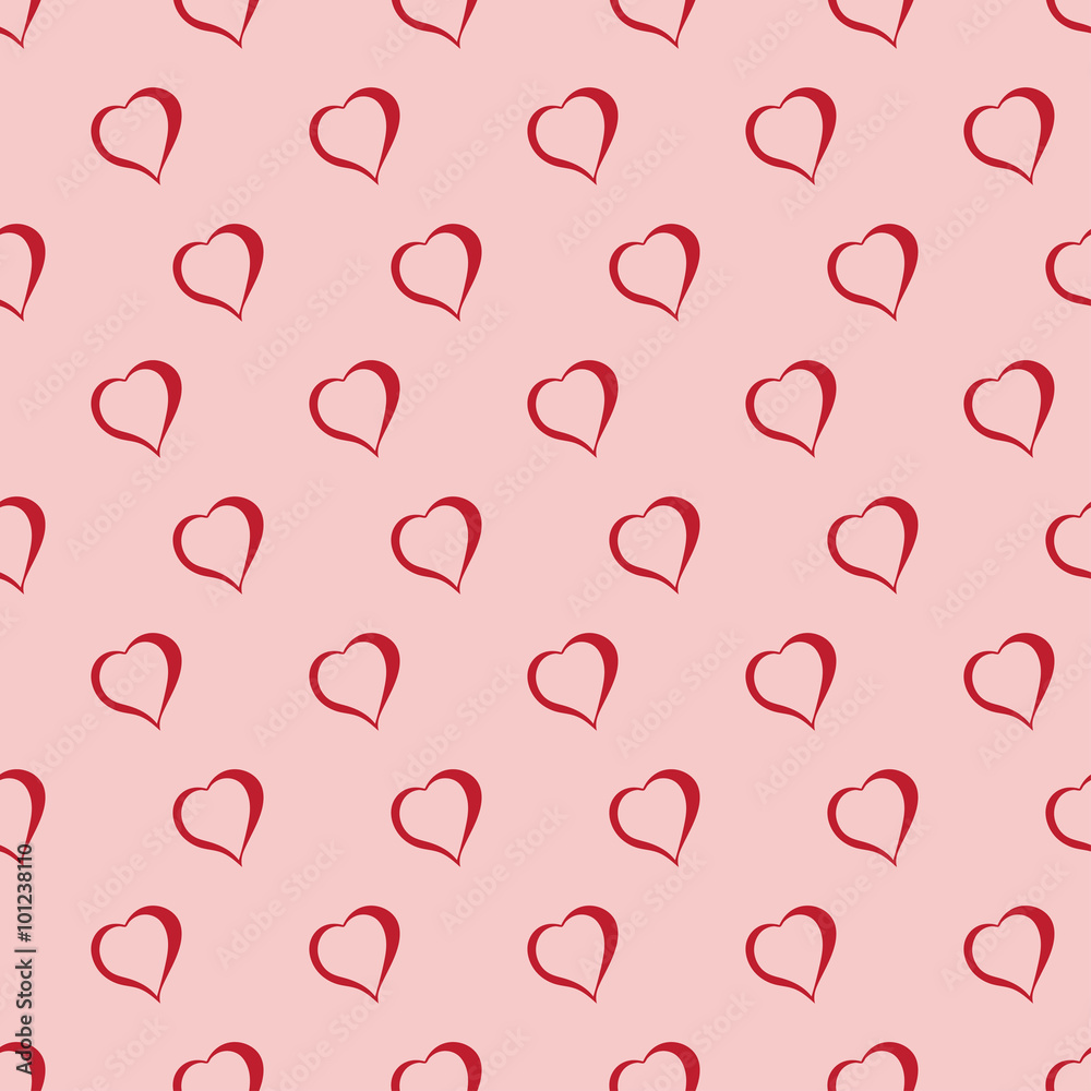 Vector seamless background with polka dots and hearts. Vector seamless background with polka dots and hearts.