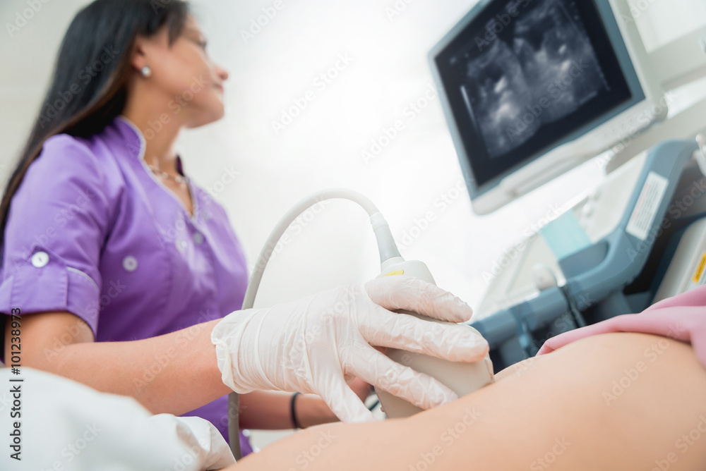 Ultrasound scanner in the hands Ultrasound scanner in the hands