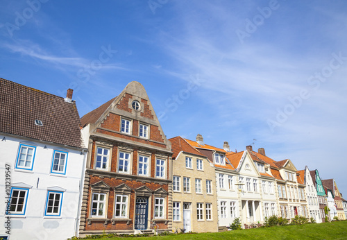 Fassaden am Hafen von Glückstadt, Schleswig-Holstein, Deutschla