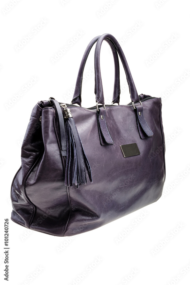 Violet womens bag isolated on white background. Violet womens bag isolated on white background.
