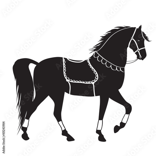black horse silhouette 