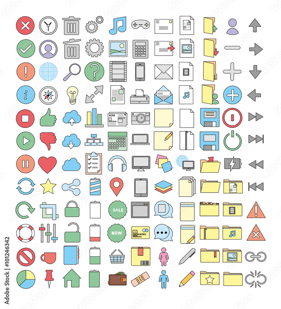 Colored Business Icon Set Colored Business Icon Set