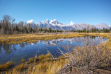 Grand Teton national park mountains reflection on water