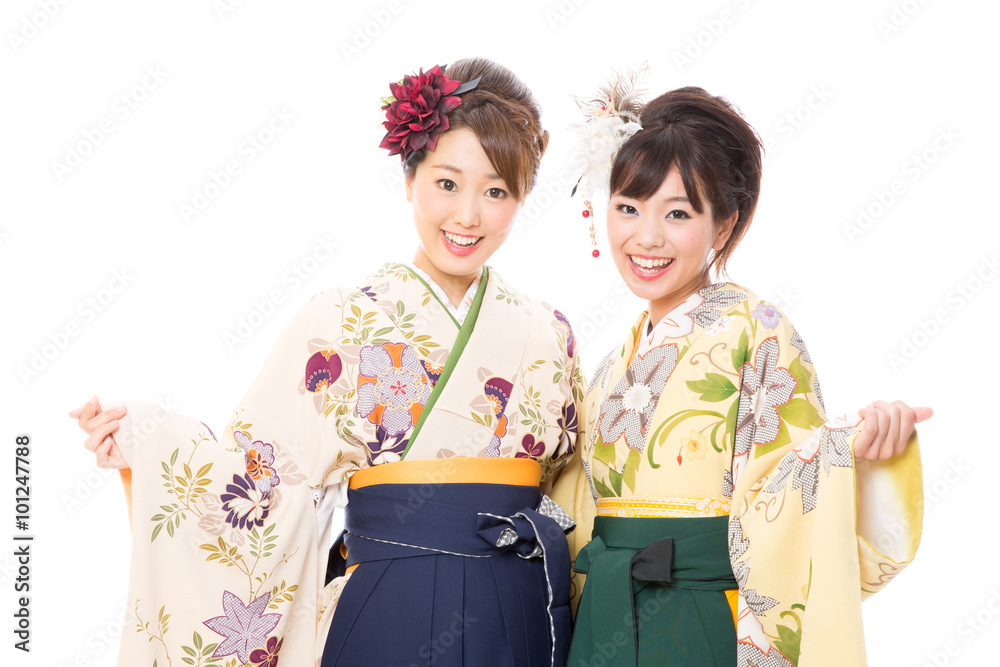 portrait of japanese traditonal women on white background portrait of japanese traditonal women on white background