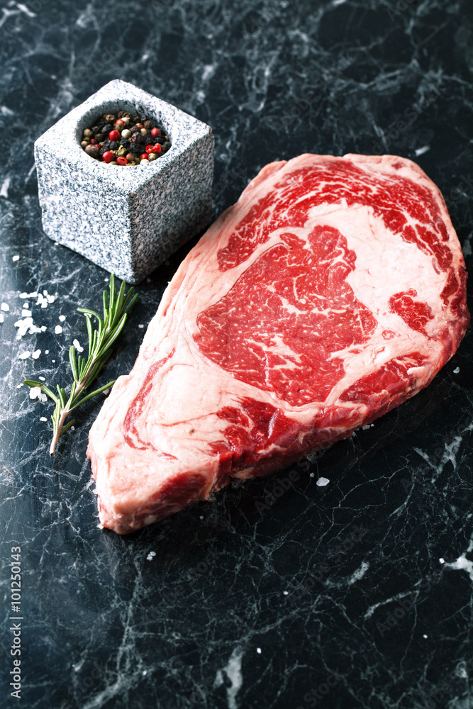 Raw beef steak ribeye loin marble