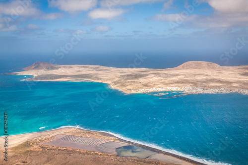 view of the part of Graciosa Island from Mirador del Rio, Lanzarote