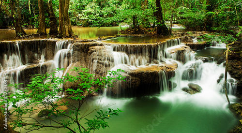 Paradise Waterfall (Huay Mae Kamin Waterfall) in Kanchanaburi, T