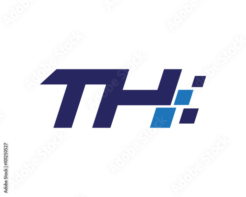 TH digital letter logo