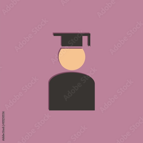 Icono de graduado en color. Ceremonia de graduación
