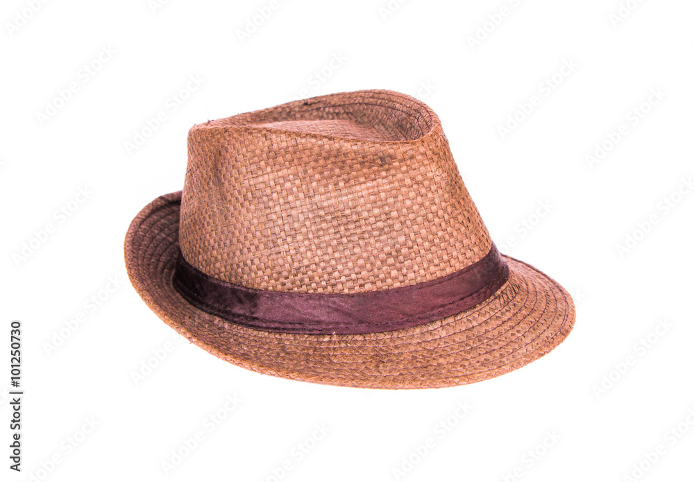 Brown man hat isolated on white background.