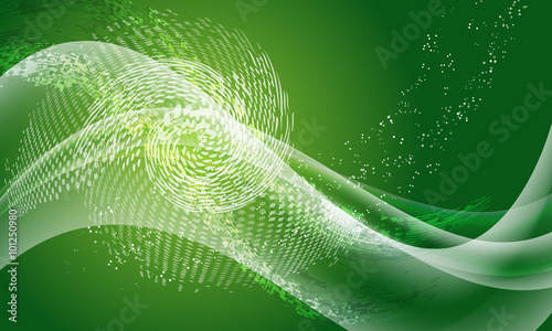 Green vector abstract background with transparent waves