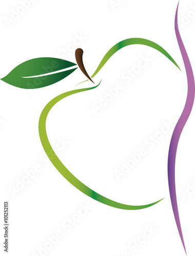 Apple company logo health and dietary green and purple