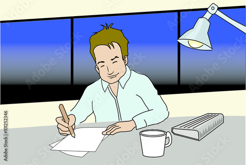 Man home working