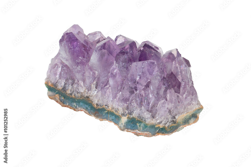 Mineral isolated on a white background. Amethyst Druse.