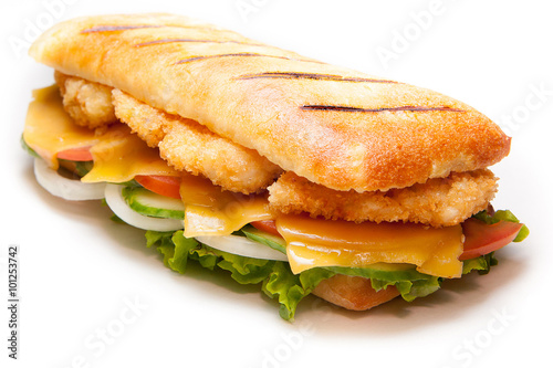 Chicken pannini sandwich photo