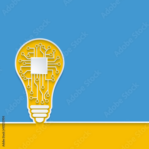 modern concept light bulb with circuit board