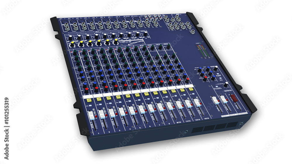 Mixing Board, Sound Mixer, audio equipment isolated on white background Mixing Board, Sound Mixer, audio equipment isolated on white background