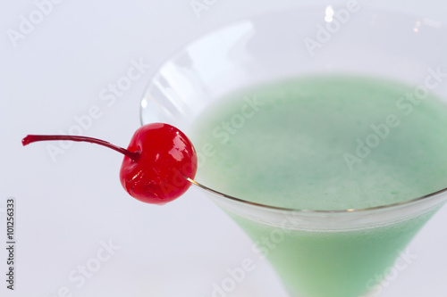 Grasshopper cocktail with Cherry photo