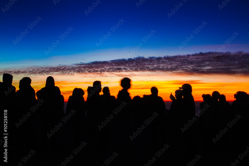 Fototapeta premium silhouette of people in the morning